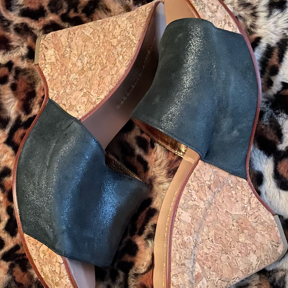 Diane Avon Furstenburg Cork heeled wedges